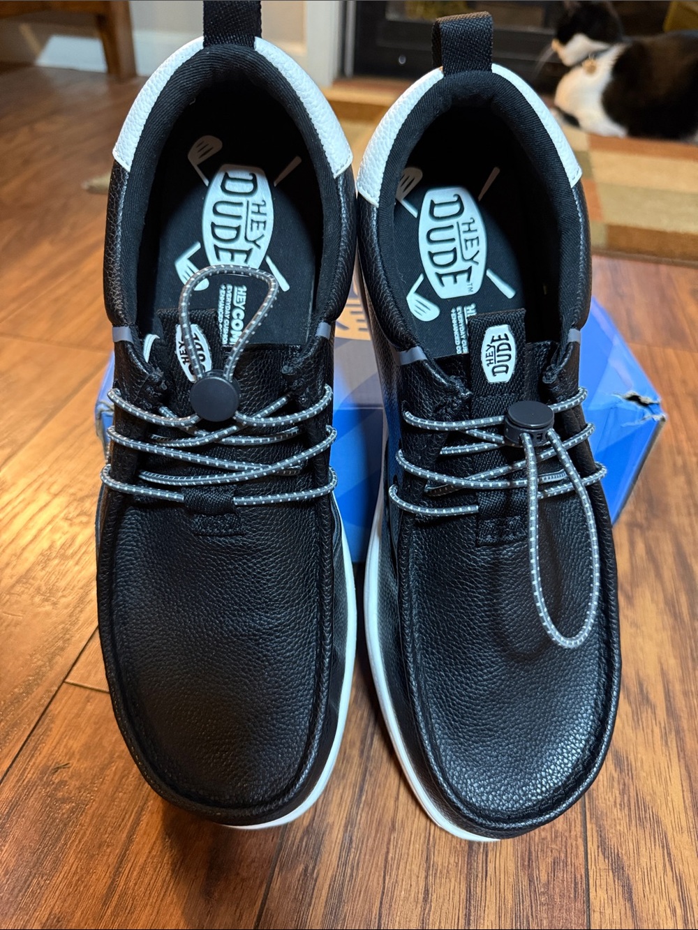 Hey Dude Black Slip-On Loafers with White Sole